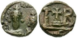 Ancient Coins - *Sear 853* Byzantine Empire. Heraclius (AD 610-641) with Heraclius Constantine Æ 12 Nummi