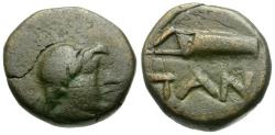 Ancient Coins - Cimmerian Bosporus. Pantikapaion Æ13 / Bow in case