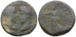 Ancient Coins - Marcus Aurelius (AD 161-180) with Lucius Verus. Cilicia. Elaeussa-Sebaste Æ22 / Nike