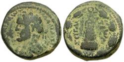 Ancient Coins - Antoninus Pius (AD 138-161). Commagene. Zeugma Æ23 / Temple with Sacred Grove