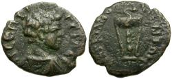 Ancient Coins - Geta, as Caesar (AD 198-209). Moesia Inferior. Marcianopolis Æ17 / Tripod