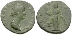 Ancient Coins - Diva Faustina I (died AD 141) Æ Sestertius / Vesta