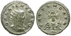 Ancient Coins - Gallienus, sole reign (AD 260-268) Silvered Æ Antoninianus / Trophy