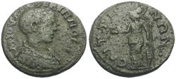 Ancient Coins - Philip II, as Caesar (AD 244-247). Lydia. Saitta Æ24 / Athena