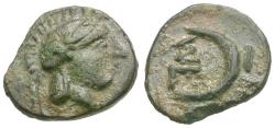 Ancient Coins - Troas. Sigeion Æ9 / Crescent