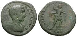 Ancient Coins - Diadumenian, Caesar (AD 217-218). Moesia Inferior. Nicopolis ad Istrum. Statius Longinus, legatus consularis Æ27 / Artemis
