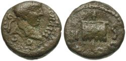 Ancient Coins - Caracalla (AD 198-217). Mesopotamia. Rhesaena Æ15 / Vexillum