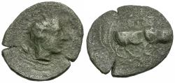 Ancient Coins - Sicily. Gela Æ Tetras / Error