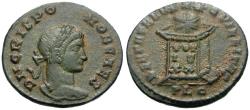 Ancient Coins - Crispus, Caesar (AD 317-326) Æ3 / Globe on Altar