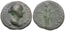 Ancient Coins - Faustina II (AD 147-175) Æ As / Laetitia