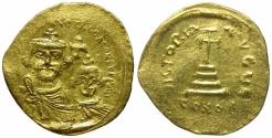 Ancient Coins - *Sear 734* Byzantine Empire. Heraclius (AD 610-641) with Heraclius Constantine AV Solidus