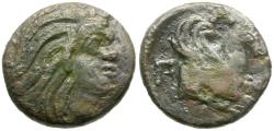 Ancient Coins - Thrace. Cimmerian Bosporus. Pantikapaion Æ15 / Pegasus