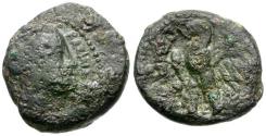 Ancient Coins - Ptolemaic Kings of Egypt. Ptolemy III Euergetes (246-222 BC) with Berenike II (244-221 BC) Æ17