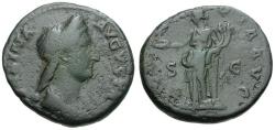 Ancient Coins - Sabina (AD 128-137) Æ AS / Concordia