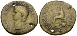 Ancient Coins - Nero Claudius Drusus (died 9 BC) Æ 36mm Sestertius / Father of Emperor Claudius