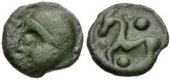 Ancient Coins - Ancient France. Celtic Gaul. Senones Tribe Potin / Picasso Man
