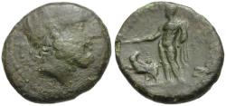 Ancient Coins - Sicily. Messana. The Mamertinoi Æ20 / Hermes