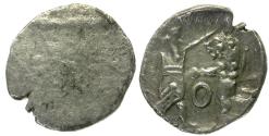 Ancient Coins - Phoenicia. Sidon. Ba`alillem (Sakton) II (401-365 BC) AR 1/16 Shekel / Galley