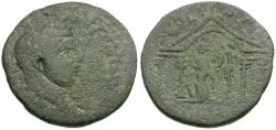 Ancient Coins - Caracalla (AD 198-217). Phoenicia. Akko-Ptolemais Æ26 / Temple