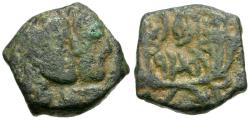 Ancient Coins - Arabia. Nabataean Kings. Rabbel II (AD 71-106) with Gamilath Æ17 / Cornucopia