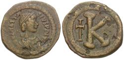 Ancient Coins - *Sear 23* Byzantine Empire. Anastasius I (AD 491-518) Æ Half Follis