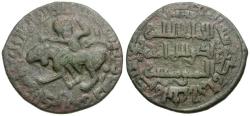 World Coins - Artuqids of Mardin. Nasir al-din Artuq Arslan (AD 1201-1239) Æ Dirham / Leopard