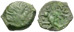 Ancient Coins - Ancient France. Celtic Gaul. Senones Tribe Æ15 / SIINV