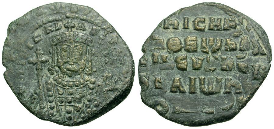 Ancient Coins - *Sear 1783* Byzantine Empire. Nicephorus II Phocas (AD 963-969) &#198; Follis