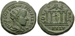 Ancient Coins - Gordian III (AD 238-244). Thrace. Deultum Æ23 / Temple