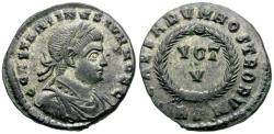 Ancient Coins - Constantine II, as Caesar (AD 316-337) Silvered Æ3 / Votive