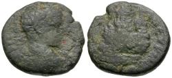 Ancient Coins - Elagabalus (AD 218-222). Judaea. Samaria. Neapolis Æ20 / Mount Gerizim