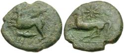 Ancient Coins - Sicily. Syracuse. Dionysios II (375-344 BC) &#198; Tetras / Griffin