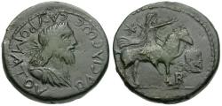 Ancient Coins - Bosporian Kings. Sauromates II (AD 174-211) Æ25 / Sauromates on Horseback
