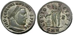 Ancient Coins - Maximinus II Daia (AD 310-313) Silvered &#198; Follis / Genius