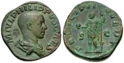 Ancient Coins - Philip II, as Caesar (AD 244-247) Æ Sestertius / Emperor