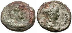 Ancient Coins - Hadrian (AD 117-138) with Sabina. Egypt. Alexandria Billon Tetradrachm / Dual Portraits