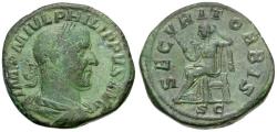 Ancient Coins - Philip I (AD 244-249) Æ Sestertius / Securitas