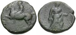 Ancient Coins - Thessaly. Pelinna Æ19 / Mantho