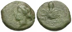 Ancient Coins - Sicily. Syracuse Æ15 / Cuttlefish