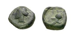 Ancient Coins - Spain. Iberia. Carthago Nova Æ 1/5 Calco / Helmet