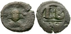 Ancient Coins - *Sear 855* Byzantine Empire. Sasanian Occupation of Alexandria. Time of Heraclius (AD 610-641). Khusro II (AD 590-628) Æ 12 Nummi