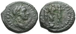 Ancient Coins - Elagabalus (AD 218-222). Nicopolis ad Istrum &#198;17 / Nike Presenting Trophy to Emperor