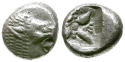 Ancient Coins - Ionia. Miletos AR 1/12 Stater / Lion