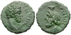 Ancient Coins - Commodus (AD 177-192) with Serapis. Moesia Inferior. Nicopolis ad Istrum Æ17 / Serapis