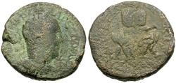Ancient Coins - Trajan Decius (AD 249-251). Samaria. Caesarea Maritima Æ27 / Eagles