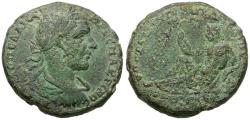 Ancient Coins - Macrinus. (AD 217-218). Moesia Inferior. Nicopolis. Statius Longinus, legatis consularis Æ26 / River god