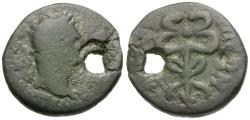 Ancient Coins - Trajan (AD 98-117). Judaea. Sepphoris (Diocaesarea) Æ19 / Caduceus