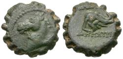 Ancient Coins - Seleukid Kings. Demetrios I Soter (162-150 BC) Serrate Æ15  / Elephant