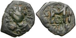 Ancient Coins - *Sear 1004* Byzantine Empire. Constans II (AD 641-668) Æ Follis / Overstruck