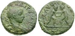 Ancient Coins - Elagabalus (AD 218-222). Seleucis and Pieria. Laodicea ad Mare &#198;20 / Wrestlers